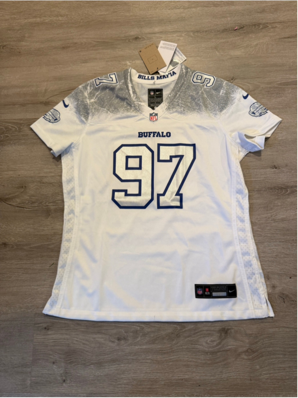Men's Nike Buffalo Bills Bosa Jersey Size L White and Blue